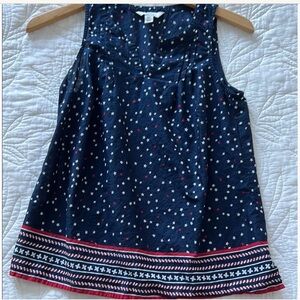 Croft & Barrow Navy Star Print Top